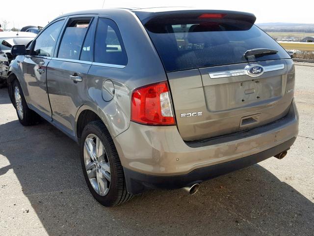 2FMDK3KCXCBA15737 - 2012 FORD EDGE LIMIT CHARCOAL photo 3