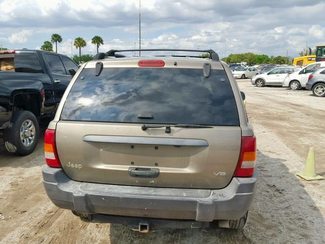 1J4GX48N94C406701 - 2004 JEEP GRAND CHER TAN photo 9