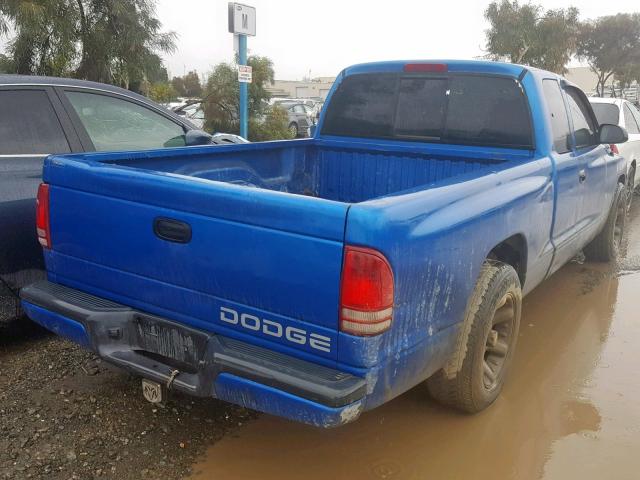 1B7GL22Y0XS283695 - 1999 DODGE DAKOTA BLUE photo 4