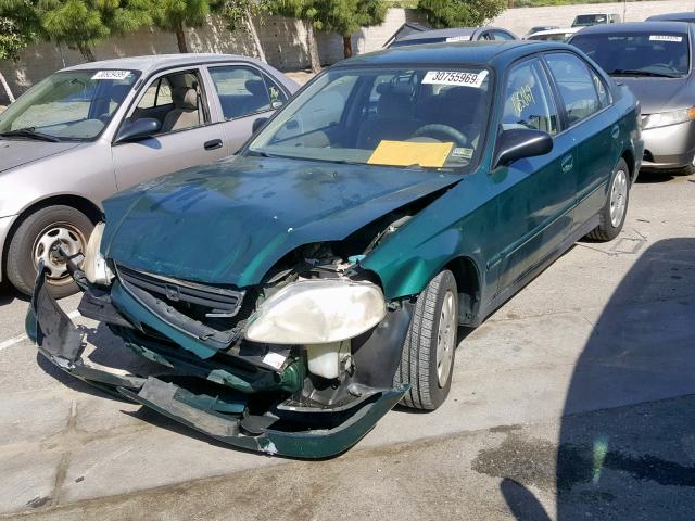 2HGEJ6616XH517851 - 1999 HONDA CIVIC BASE GREEN photo 2