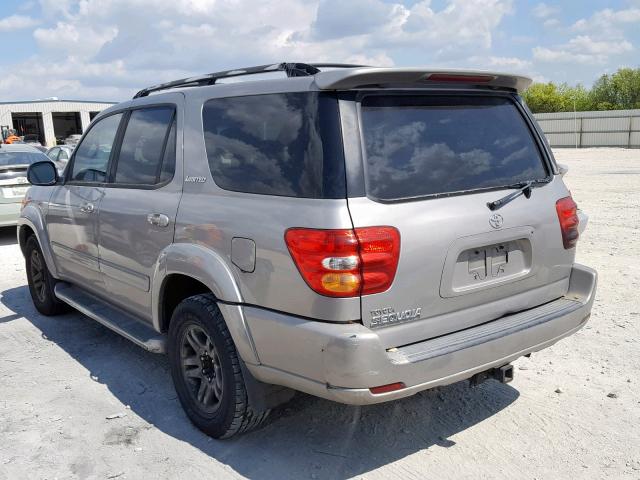 5TDZT38A83S151568 - 2003 TOYOTA SEQUOIA LI SILVER photo 3