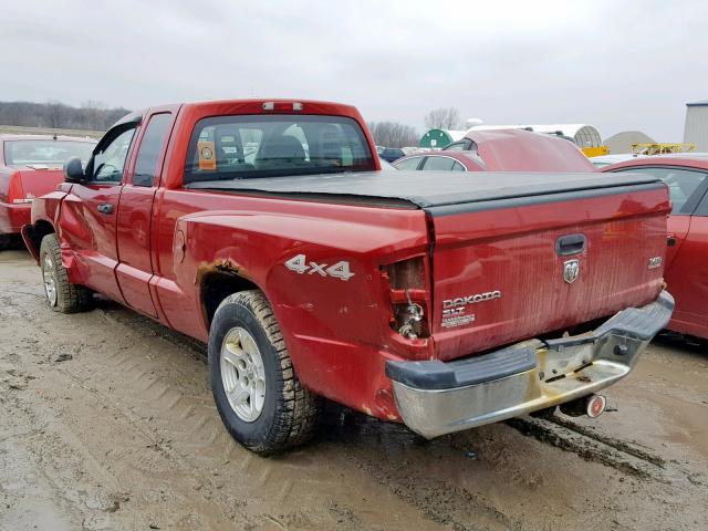 1D7HW42N46S695426 - 2006 DODGE DAKOTA SLT RED photo 3