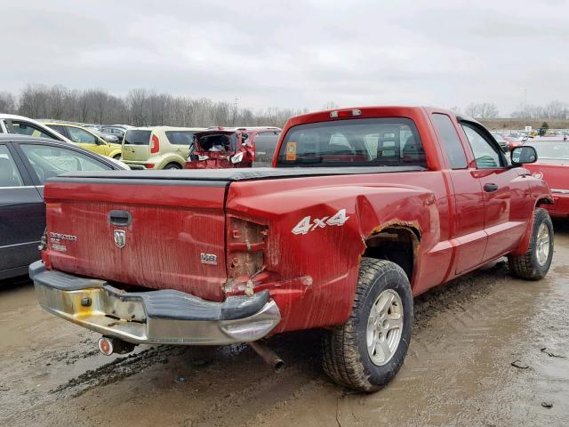 1D7HW42N46S695426 - 2006 DODGE DAKOTA SLT RED photo 4