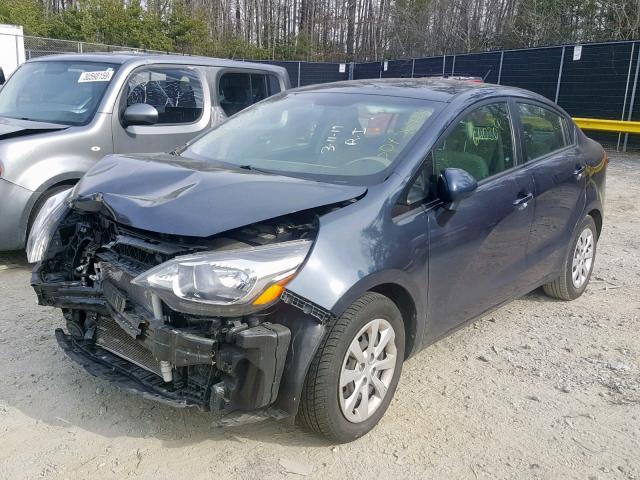 KNADN4A30D6146840 - 2013 KIA RIO EX BLUE photo 2