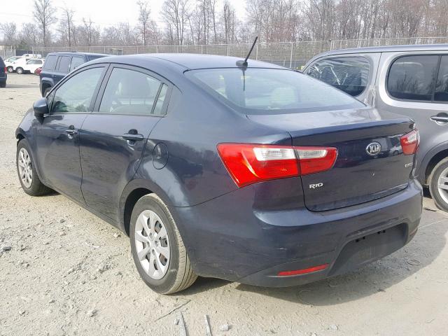 KNADN4A30D6146840 - 2013 KIA RIO EX BLUE photo 3