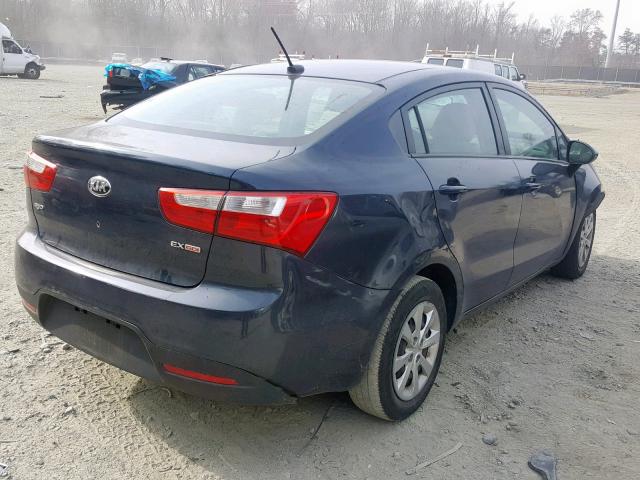 KNADN4A30D6146840 - 2013 KIA RIO EX BLUE photo 4