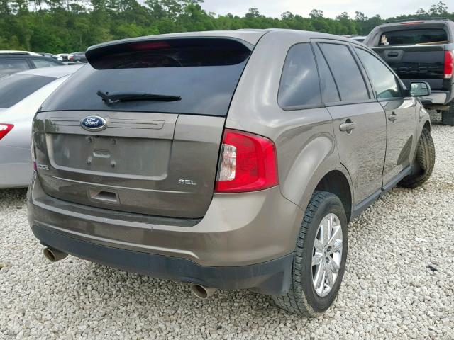 2FMDK3JC7DBB25440 - 2013 FORD EDGE SEL BEIGE photo 4