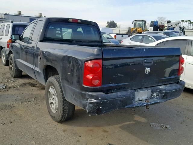 1D7HE42K45S149586 - 2005 DODGE DAKOTA SLT BLACK photo 3