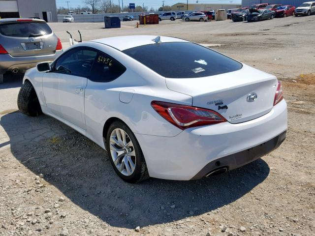 KMHHT6KD9DU113128 - 2013 HYUNDAI GENESIS CO WHITE photo 3