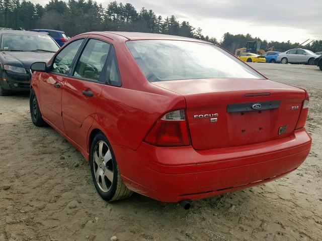 1FAFP34N75W238595 - 2005 FORD FOCUS ZX4 RED photo 3