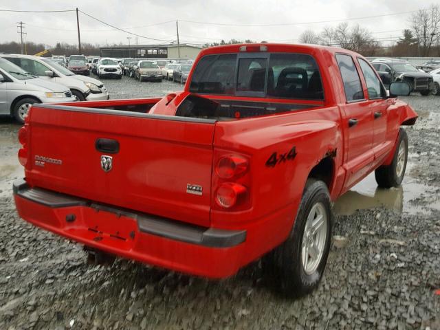 1D7HW48J37S144264 - 2007 DODGE DAKOTA QUA RED photo 4