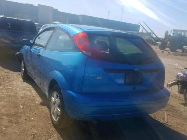 1FAFP31NX7W112500 - 2007 FORD FOCUS ZX3 BLUE photo 3