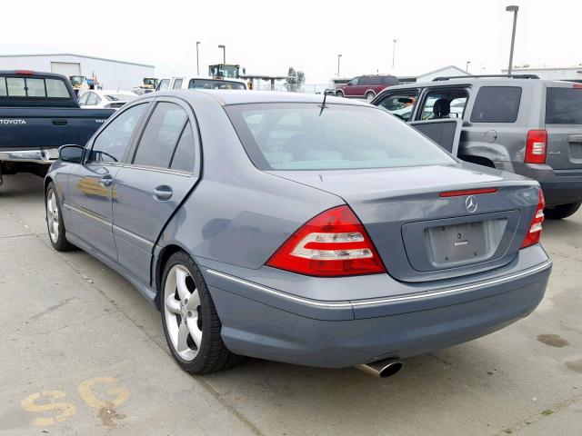 WDBRF40J15F687756 - 2005 MERCEDES-BENZ C 230K SPO GRAY photo 3