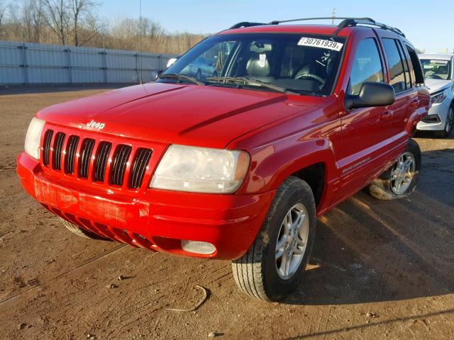 1J4GW68N0XC730946 - 1999 JEEP GRAND CHER RED photo 2