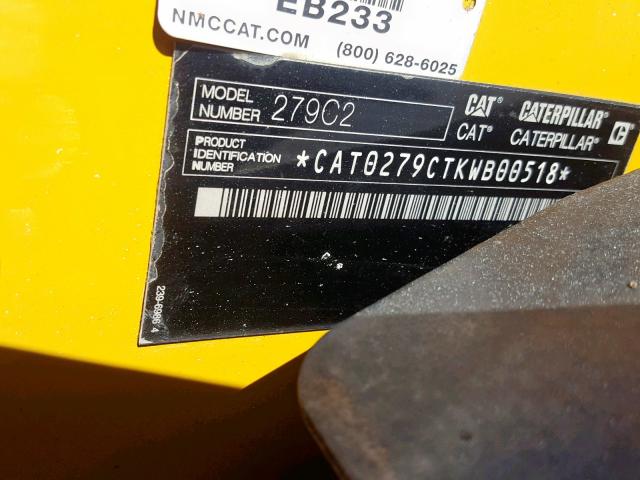 CAT8279CTKWB88518 - 2012 CATERPILLAR SKIDLOADER YELLOW photo 10