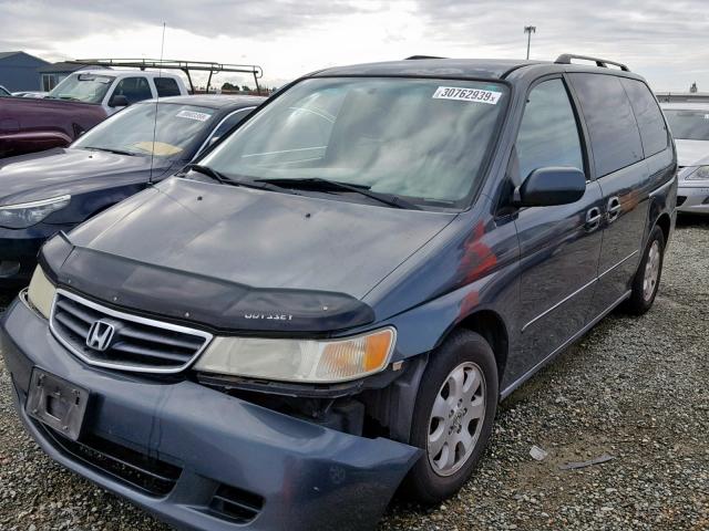 5FNRL180X3B107829 - 2003 HONDA ODYSSEY EX BLUE photo 2