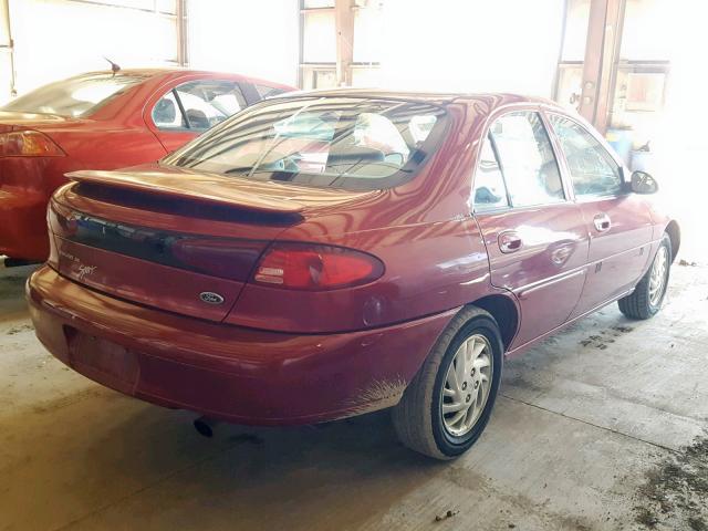 1FAFP13P0XW147467 - 1999 FORD ESCORT SE RED photo 4