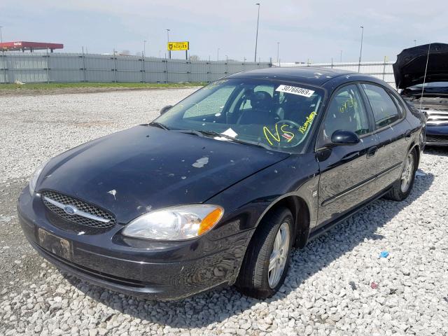 1FAHP56S22G272294 - 2002 FORD TAURUS SEL BLACK photo 2