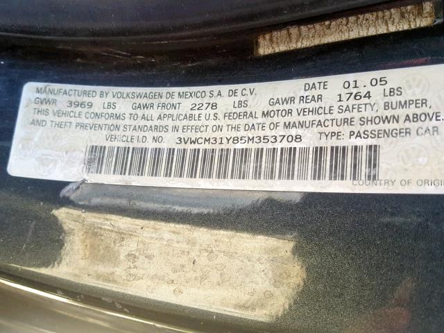 3VWCM31Y85M353708 - 2005 VOLKSWAGEN NEW BEETLE 灰色 照片 10