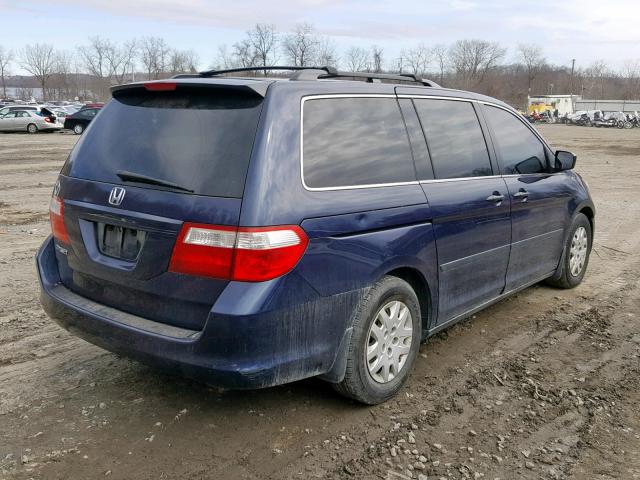 5FNRL38246B079205 - 2006 HONDA ODYSSEY LX BLUE photo 4