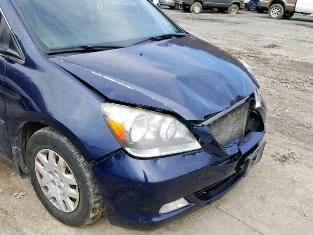 5FNRL38246B079205 - 2006 HONDA ODYSSEY LX BLUE photo 9