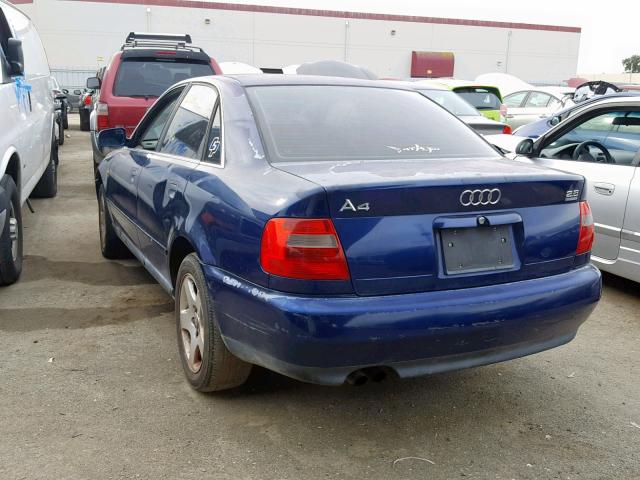 WAUED28D1WA158618 - 1998 AUDI A4 2.8 QUA BLUE photo 3