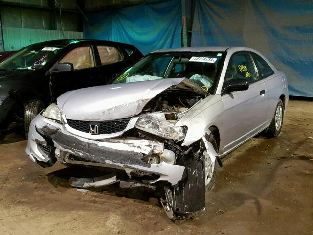 1HGEM22395L004455 - 2005 HONDA CIVIC DX V SILVER photo 2