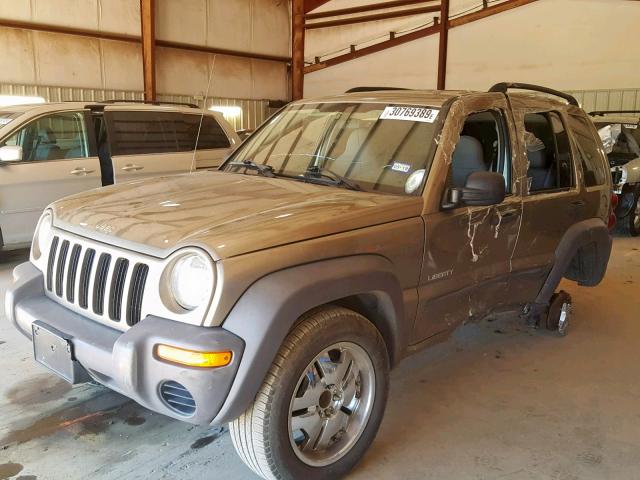 1J4GK48K14W250866 - 2004 JEEP LIBERTY SP TAN photo 2