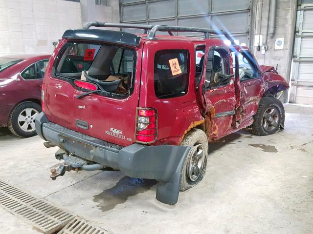 5N1ED28Y93C636415 - 2003 NISSAN XTERRA XE RED photo 4