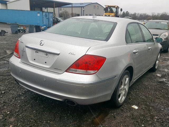 JH4KB16515C008690 - 2005 ACURA RL SILVER photo 4