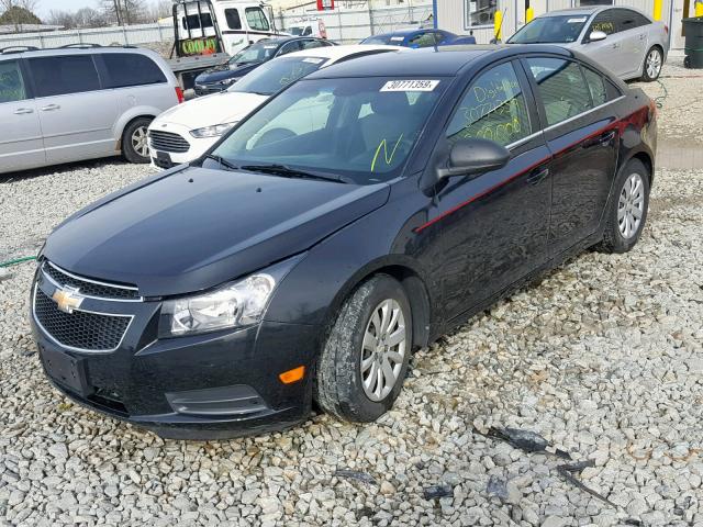 1G1PC5SH8B7212203 - 2011 CHEVROLET CRUZE LS BLACK photo 2