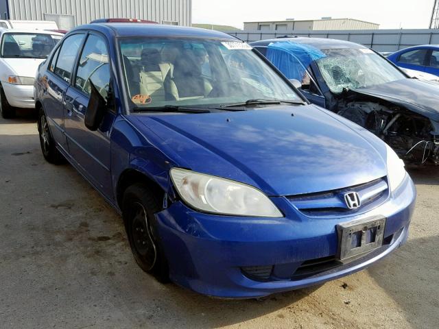 1HGES16365L025144 - 2005 HONDA CIVIC DX V BLUE photo 1