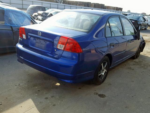 1HGES16365L025144 - 2005 HONDA CIVIC DX V BLUE photo 4