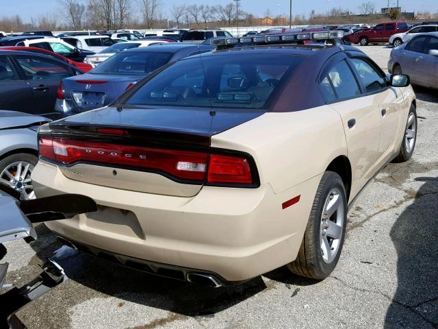 2C3CDXAT6DH686134 - 2013 DODGE CHARGER PO BROWN photo 4