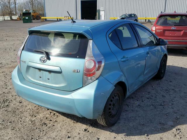 JTDKDTB31E1062112 - 2014 TOYOTA PRIUS C BLUE photo 4