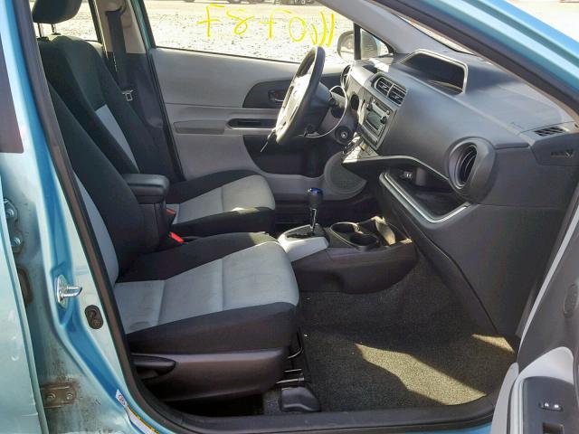 JTDKDTB31E1062112 - 2014 TOYOTA PRIUS C BLUE photo 5