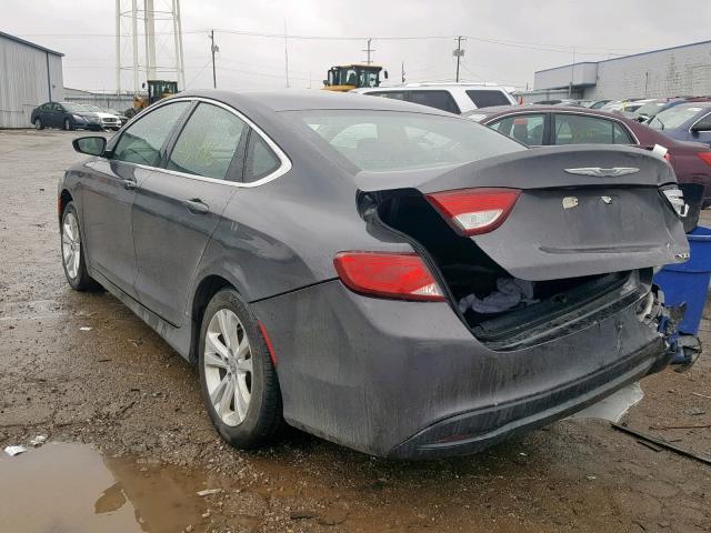 1C3CCCFB8GN182952 - 2016 CHRYSLER 200 LX GRAY photo 3