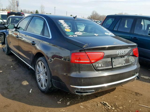 WAUR2AFDXDN020196 - 2013 AUDI A8 L QUATT BLACK photo 3