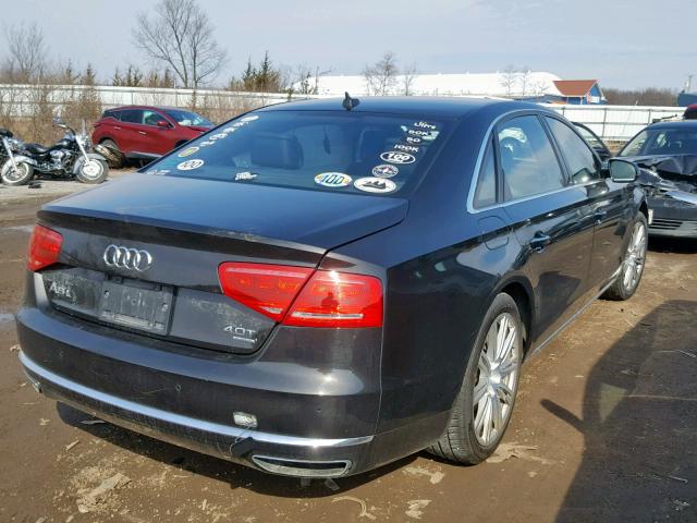 WAUR2AFDXDN020196 - 2013 AUDI A8 L QUATT BLACK photo 4