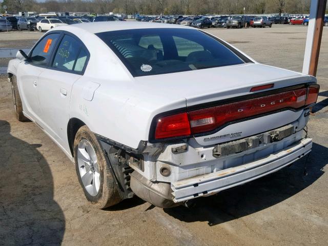 2C3CDXBG9EH130645 - 2014 DODGE CHARGER SE WHITE photo 3