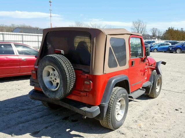 1J4FA49S8YP767871 - 2000 JEEP WRANGLER / RED photo 4