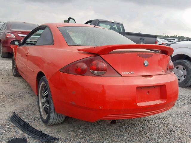 1ZWHT61L425608575 - 2002 MERCURY COUGAR V6 RED photo 3