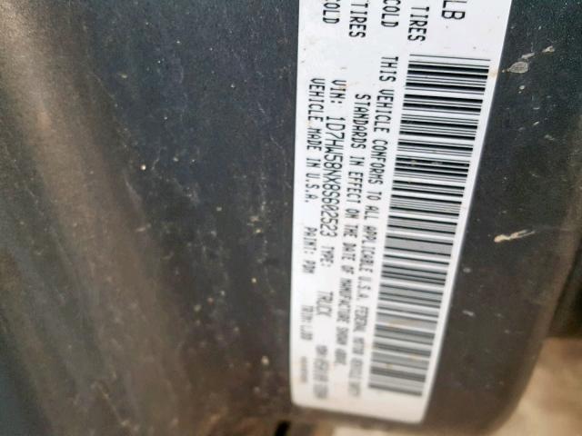 1D7HW58NX8S602523 - 2008 DODGE DAKOTA QUA GRAY photo 10