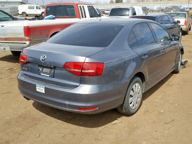 3VW1K7AJ9FM345609 - 2015 VOLKSWAGEN JETTA BASE GRAY photo 4