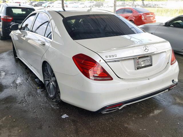 WDDUG8CB9FA076771 - 2015 MERCEDES-BENZ S 550 WHITE photo 3