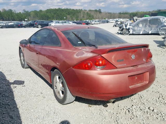 1ZWFT61L3X5662545 - 1999 MERCURY COUGAR V6 BURGUNDY photo 3