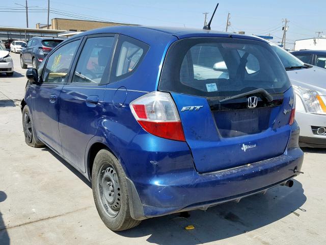 JHMGE8H22AC003078 - 2010 HONDA FIT BLUE photo 3