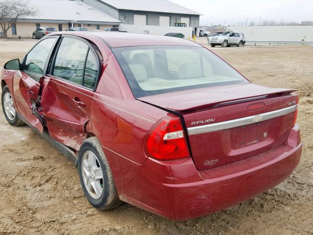 1G1ZT54855F131336 - 2005 CHEVROLET MALIBU LS 勃艮第红 照片 3
