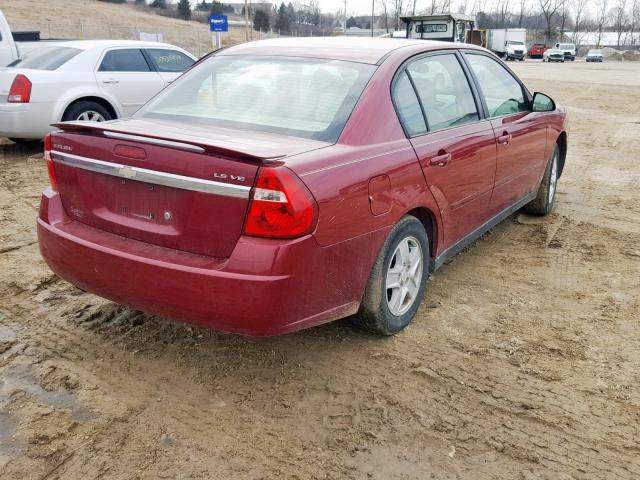 1G1ZT54855F131336 - 2005 CHEVROLET MALIBU LS 勃艮第红 照片 4