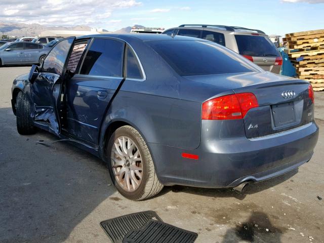 WAUAF78E18A158166 - 2008 AUDI A4 2.0T GRAY photo 3